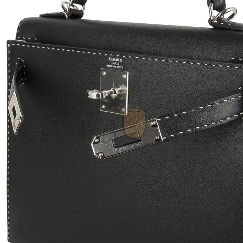 H**me5 kelly 28 grained monsieur un point sur deuxkelly sellier black (28*22*10cm)
